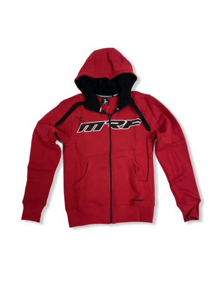 Bluza z kapturem rozpinana czerwona junior MRF MRF17-63-007 BLUZY - 1