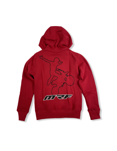 Bluza z kapturem rozpinana czerwona junior MRF MRF17-63-007 BLUZY - 2