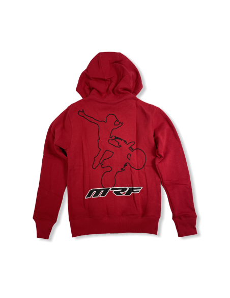 Bluza z kapturem rozpinana czerwona junior MRF MRF17-63-007 BLUZY - 2