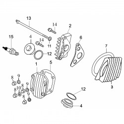 Śruba prawej pokrywy głowicy M6x110 pitbike 120 MRF MRF120-01-13 Części silnika MRF 120 - 1 2