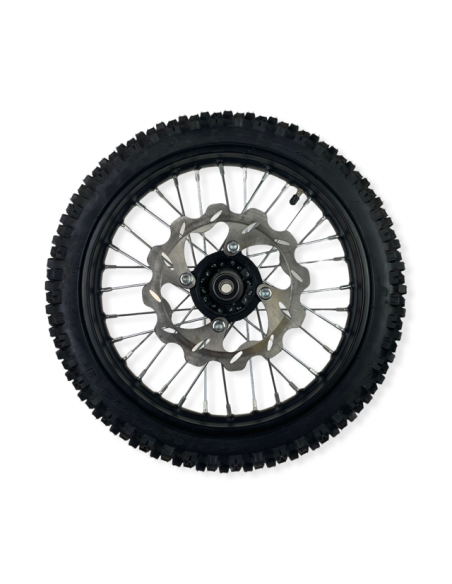 Koło 1.40x14 przednie stalowe z oponą i tarczą kompletne pitbike MRF KOM-14014-OT Komplety / Wheels set - 1