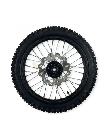 Koło 1.40x14 przednie stalowe z oponą i tarczą kompletne pitbike MRF KOM-14014-OT Komplety / Wheels set - 2